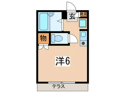 リリエンハイムIII(ワンルーム/1階)の間取り写真