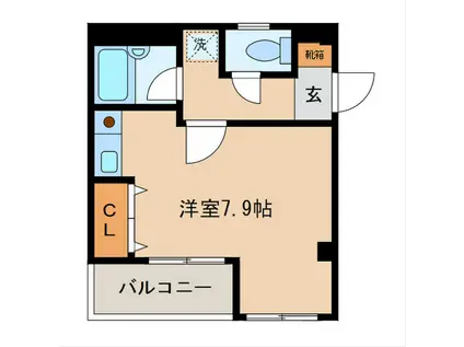 MALT立花(ワンルーム/1階)の間取り写真