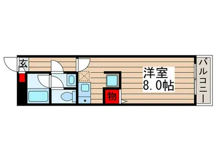 Aアパートメント(ワンルーム/2階)の間取り写真