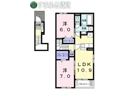 ラブリーハウス(2LDK/2階)の間取り写真