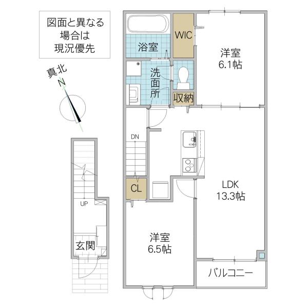 シェノンIII(2LDK/2階)の間取り写真