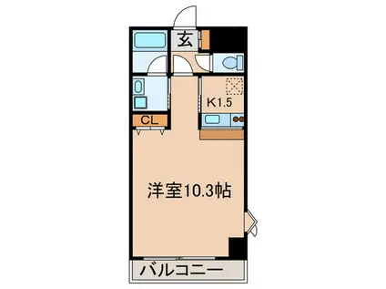 FIERTE 高波(1K/9階)の間取り写真