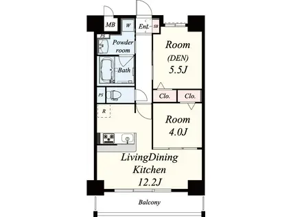 ヴィルヌーブエスケーエイチ(1SLDK/5階)の間取り写真