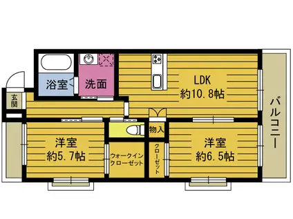 RINT7(2LDK/6階)の間取り写真