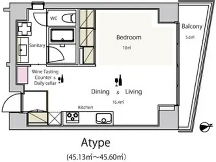 ワインアパートメント 9階(ワンルーム/9階)の間取り写真
