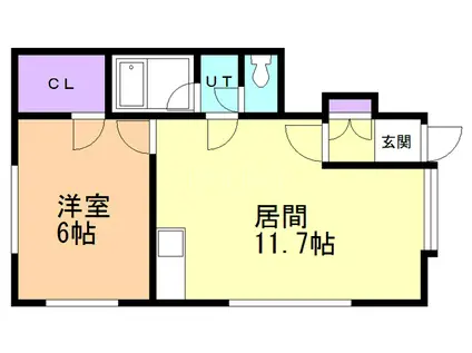 FEEL FINE HAMADATE(1LDK/1階)の間取り写真
