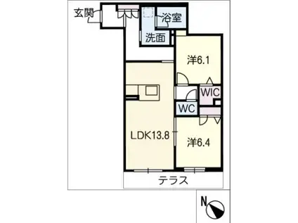 クオリスタ(2LDK/1階)の間取り写真