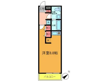 リブリ・スカイIII(ワンルーム/2階)の間取り写真