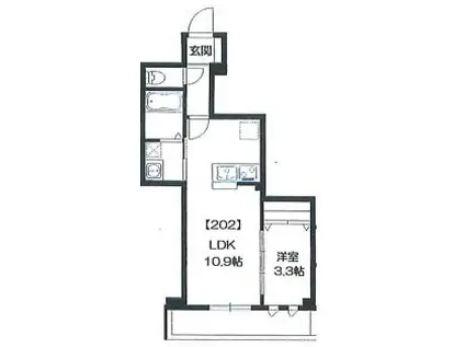 メゾンドソレイユ北砂(1LDK/2階)の間取り写真
