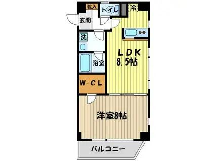 ボナール・A(1LDK/6階)の間取り写真