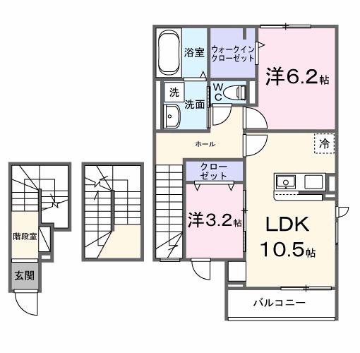 オリエンタルレジデンスVII(2LDK/3階)の間取り写真