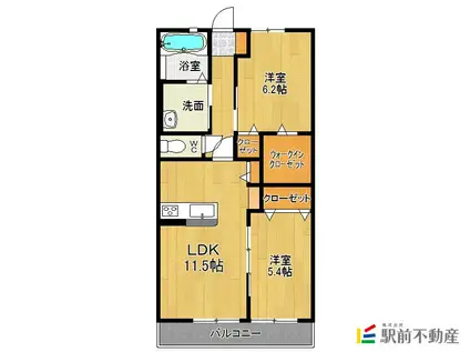 コンフォール田代 E(2LDK/3階)の間取り写真