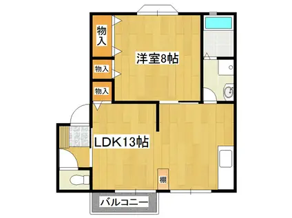 MELODY(1LDK/1階)の間取り写真