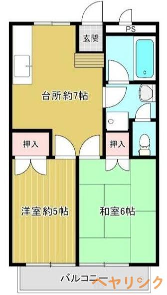 レジデンス栗島(2DK/2階)の間取り写真