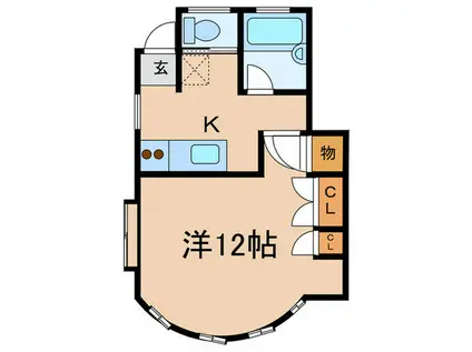 都営三田線 西高島平駅 徒歩7分 2階建 築36年(1K/1階)の間取り写真