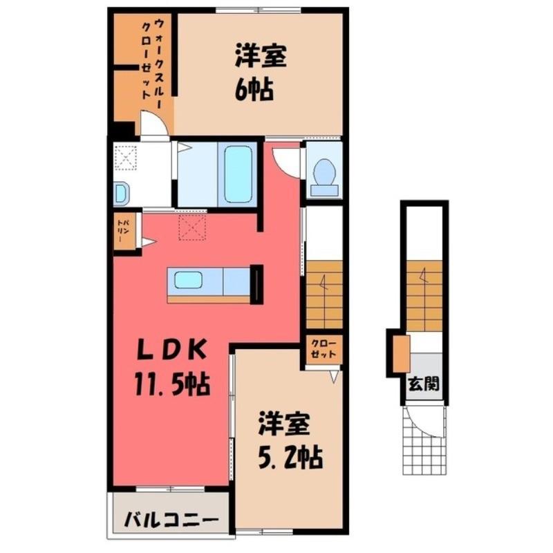 フロンティア(2LDK/2階)の間取り写真