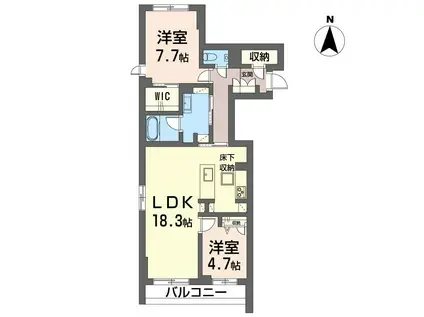 ソラーナ(2LDK/1階)の間取り写真