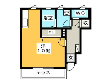 AZALEA(ワンルーム/1階)の間取り写真