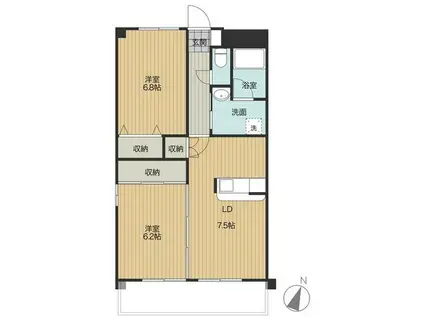 パークサイド姫原(2LDK/3階)の間取り写真