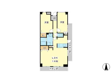 ギャラクシーホーヨー(2LDK/8階)の間取り写真