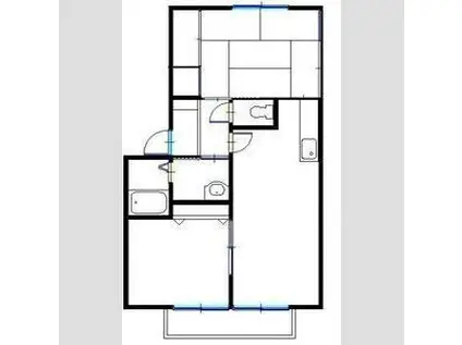 ルセルドール(2LDK/1階)の間取り写真