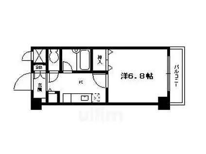 SEAGULL二条(1K/1階)の間取り写真