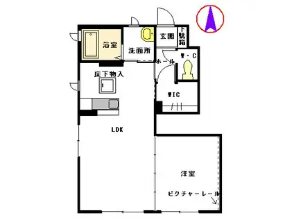 ウィダーホール25  B棟(1LDK/1階)の間取り写真