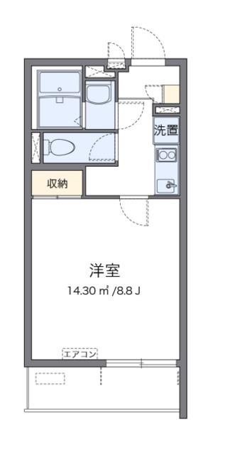 クレイノグラシアス ツー(1K/1階)の間取り写真