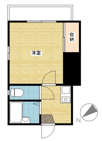 西川原第3レジデンス(1K/1階)の間取り写真