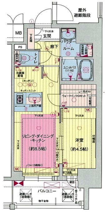 プレサンス桜通ザ・タイムズ(1LDK/7階)の間取り写真