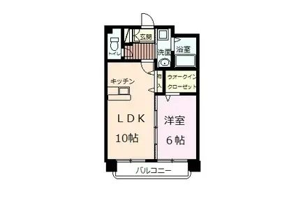 アイディーアル菊陽(1LDK/6階)の間取り写真