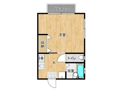 アミティーK(1K/2階)の間取り写真