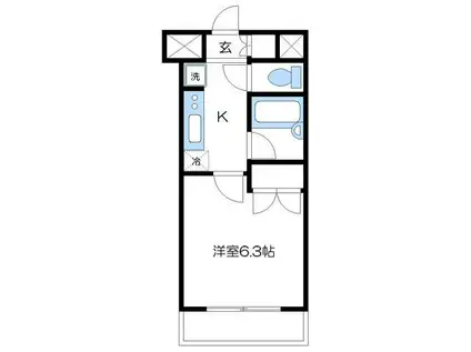 ヴェルステージ町田駅前(1K/6階)の間取り写真