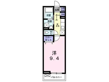 グラン ウエスト(1K/2階)の間取り写真