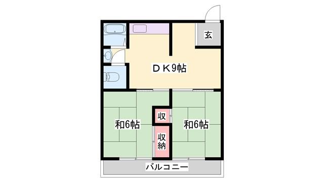 大塩コーポ(2DK/2階)の間取り写真