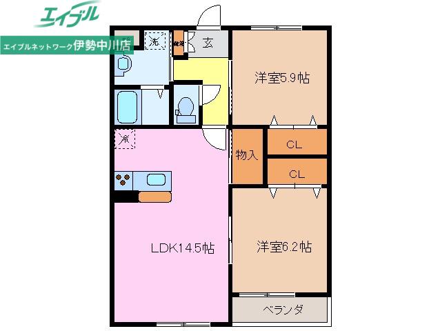 アイズ タウン(2LDK/1階)の間取り写真