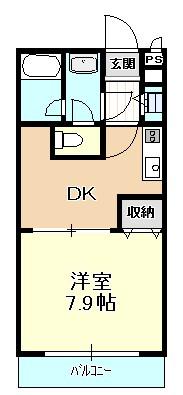 リヴェール弐番館(1DK/1階)の間取り写真