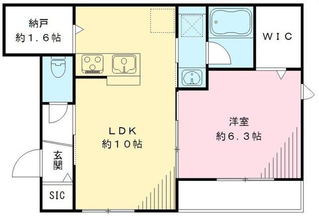 ラクティー(1LDK/2階)の間取り写真