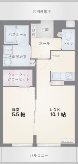 セレスト(1LDK/4階)の間取り写真