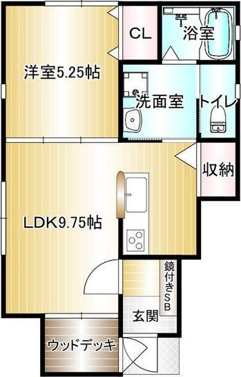 甲子園プレミアム(1LDK/1階)の間取り写真