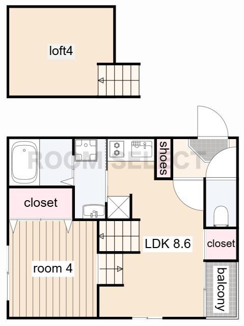 エンジェルケープ(1LDK/2階)の間取り写真