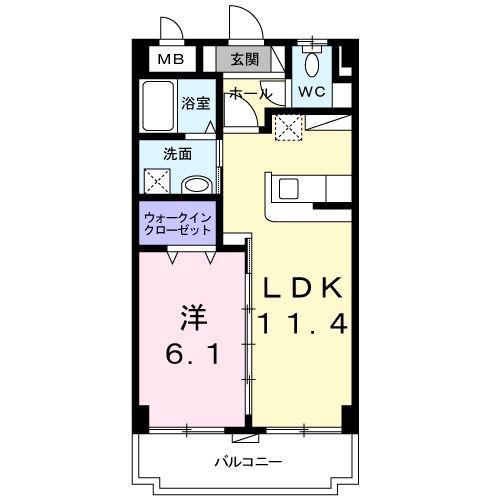 サンリットディア(1LDK/1階)の間取り写真