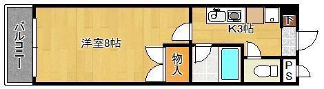 ルネッサンスTOEIもりつね(1K/4階)の間取り写真