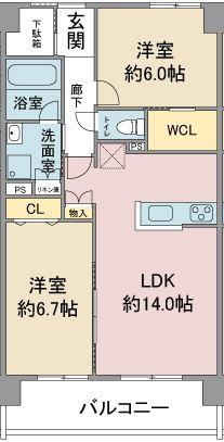 MOTTIIII(2LDK/3階)の間取り写真