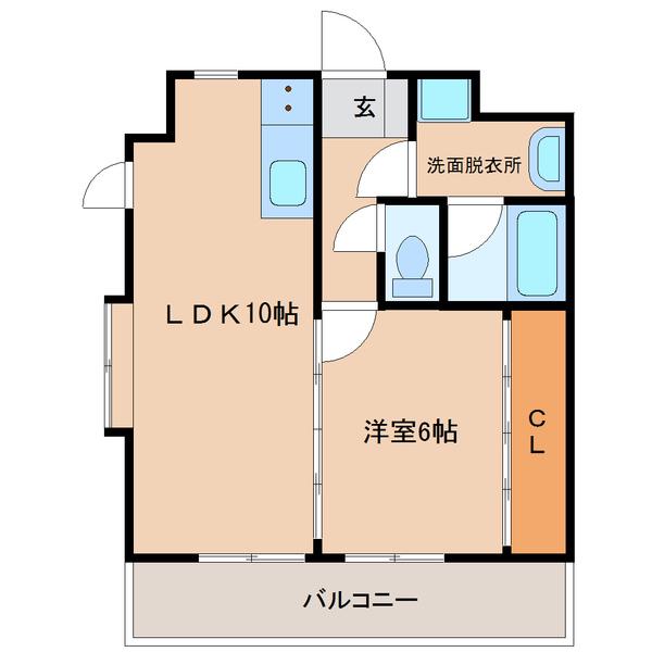センチュリーコート5番館 芳士(1LDK/1階)の間取り写真