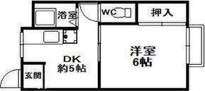 光洋マンション(1DK/2階)の間取り写真