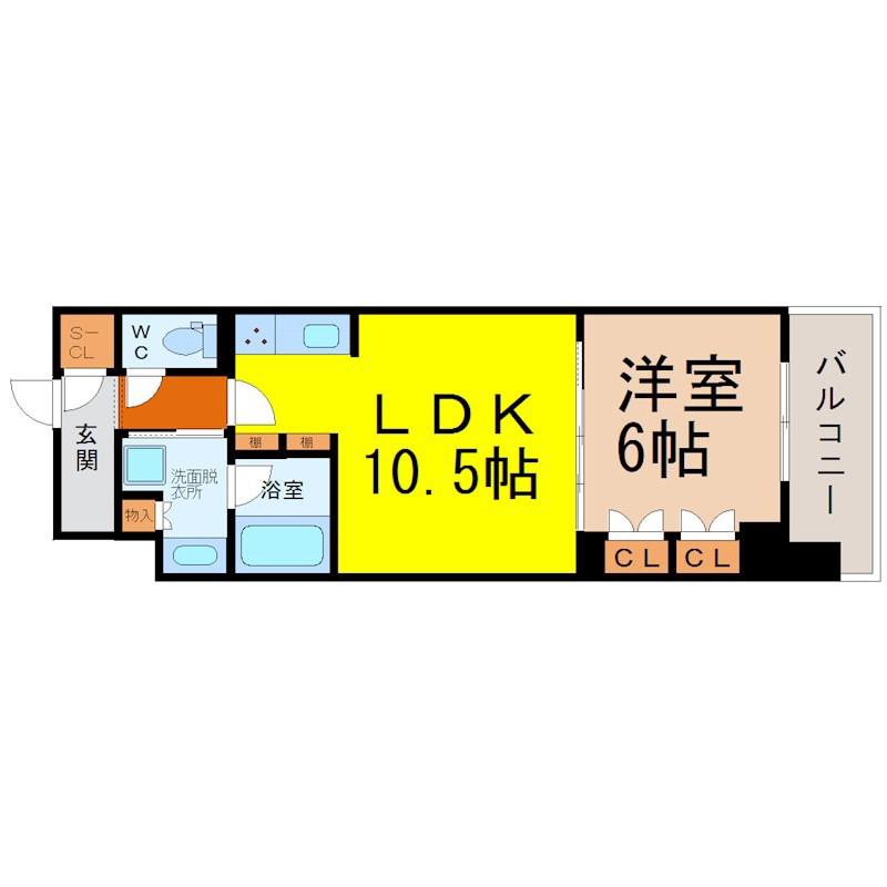 ラフィシア上前津(1LDK/8階)の間取り写真