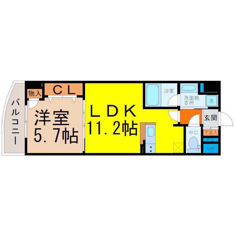 GRAND-PLACE MIZUHO(1LDK/7階)の間取り写真