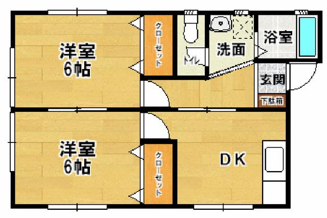 ソレイユ 4・5(2DK/1階)の間取り写真