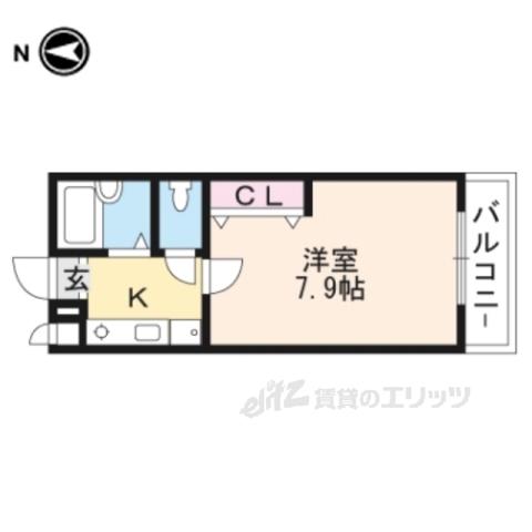 ノールフォンティーヌ2番館(1K/2階)の間取り写真